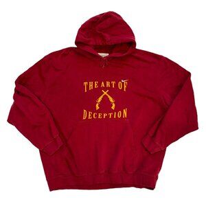 Nike Red Hoodie with Yellow Print